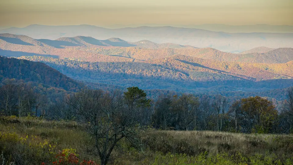 The Blue Ridge Mountains in Virginia in autumn colors
